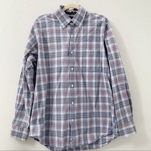Tailorbyrd plaid long sleeve button down shirt size XL 100% cotton